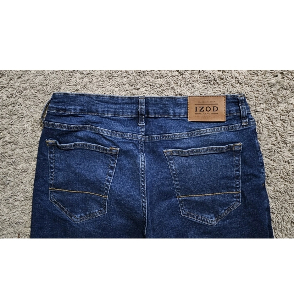 Izod Jeans Y2k Vintage Classic Straight Mens 34x27 Blue Preppy Grunge - Picture 3 of 9